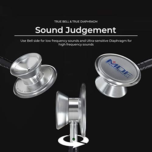 MDF Instruments MD One Epoch Lightweight Titanium Stethoscope, Adult, Bright Blue Tube, Silver Chestpiece-Headset, MDF777T14