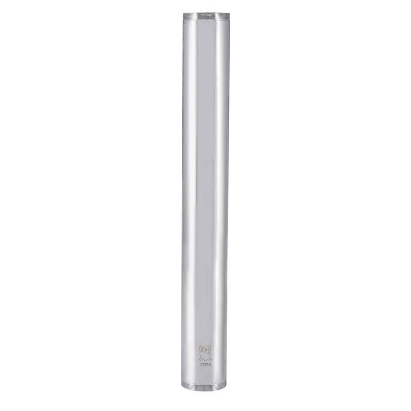 EZ-FLO 1-1/2 Inch x 12 Inch Heavy-Duty Threaded Tube, 17 Gauge, Chrome, 35113 1-1/2 in. x 12 in., 17 Gauge
