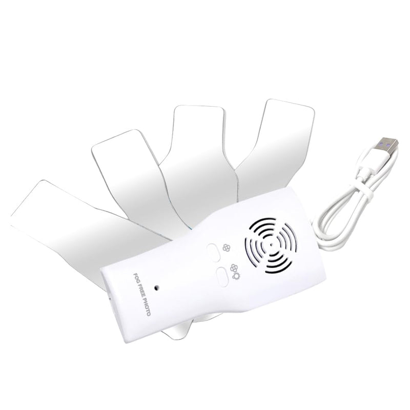 Fog-Free Dental Occlusal Photographic Mirror Device LED Light Fan | 4 Rhodium Intraoral Mirrors with Anti-Fog Fan, High-Precision Oral Inspection Device for Dentists and Hygienists