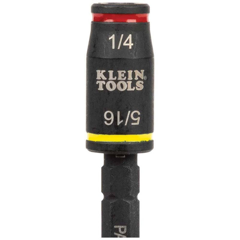 Klein Tools 32767 Impact Driver, SAE 3-in-1 Impact Socket and Bit Holder, Flip Socket with 1/4-Inch and 5/16-Inch Hex Drivers, 5-Inch Length 1 Count (Pack of 1) fastener drive bit