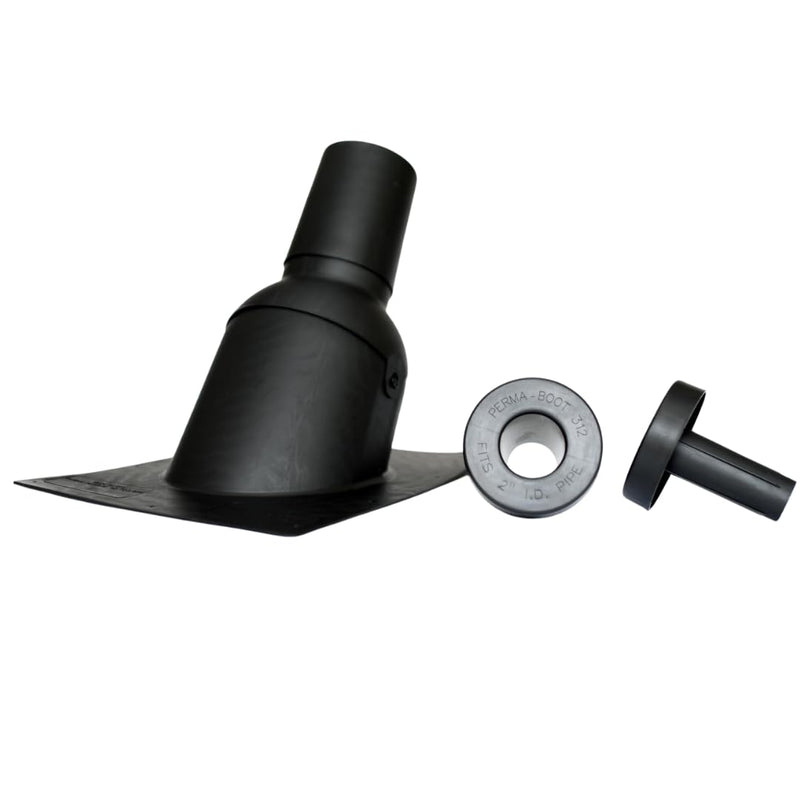 Pipe Boot Repair Flashing Adjustable 1.5 in. I.D. to 3 in. I.D. Vent Pipe in Black New Construction