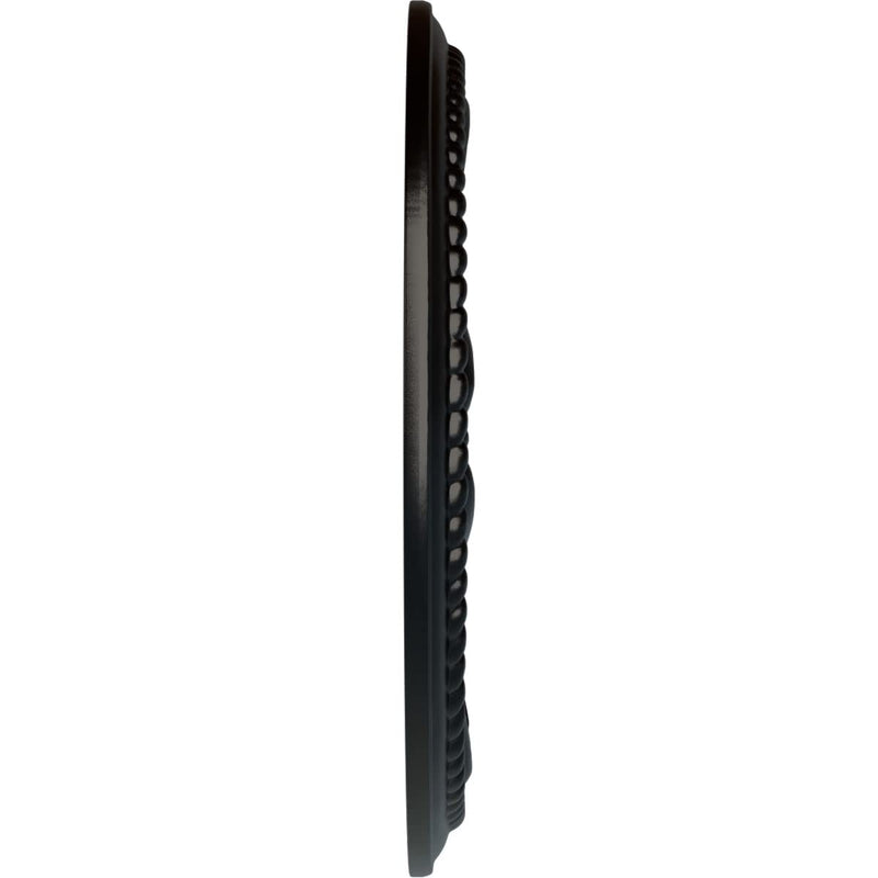 Ekena Millwork CM12MEBLF 12-1/4" x 7-1/2" x 7/8" Roped Medway Ceiling Medallion, Jet Black Jet Black (Flat Finish)