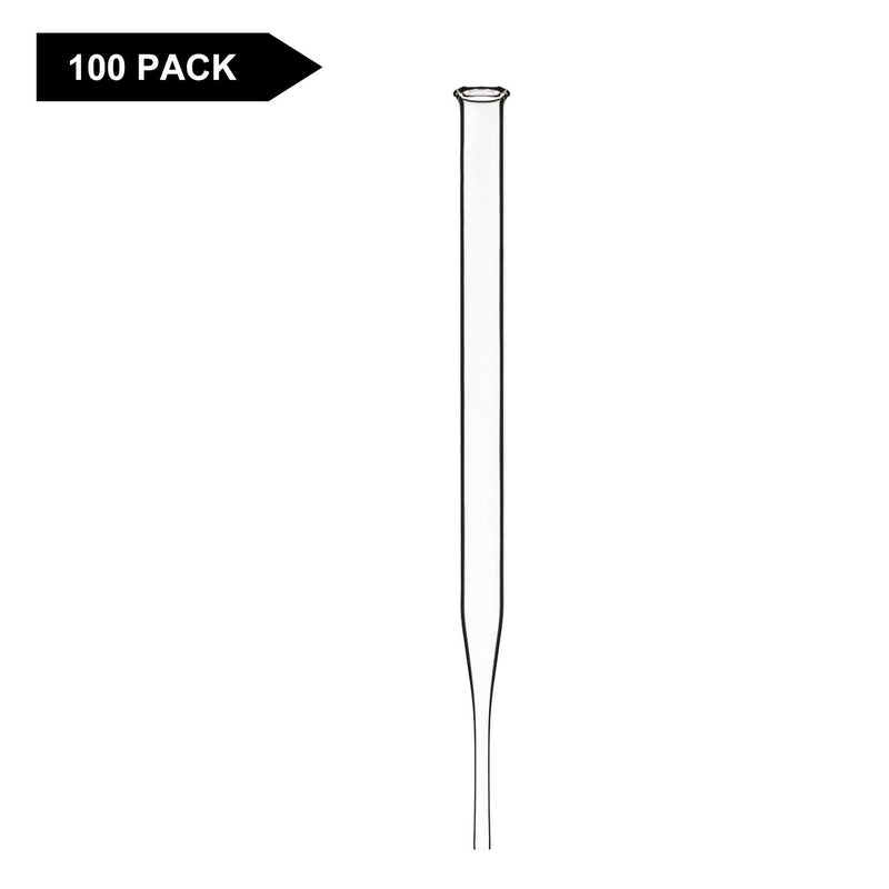 StonyLab Glass Dropper Pipettes, Thick Borosilicate Glass Dropping Pipettes 1ml Non-Graduated Liquid Transfer Pipettes for Laboratory Chemistry, Set of 100
