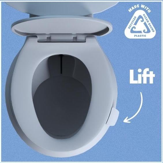 Toilet Seat Handle - Lift More, Less Mess -Easy Application 2 Pack White 2pk