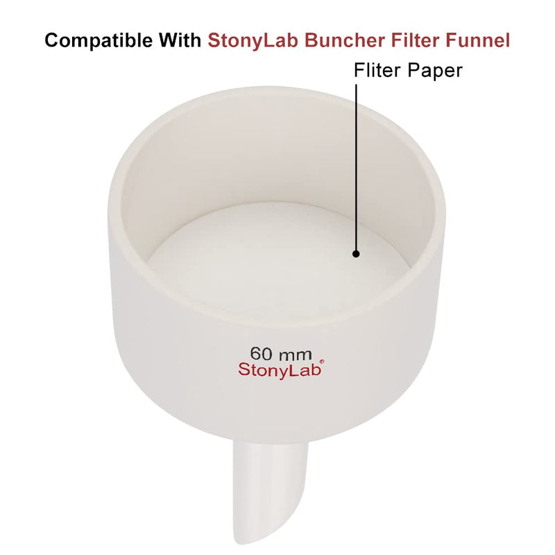 stonylab Quantitative Filter Paper, 100 Pack Slow Flow Rate Cellulose Filter Paper Circles with 10 Micron Particle Retention, 56 mm Diameter