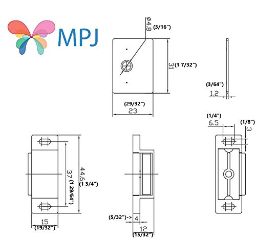 MPJ Shutter Hardware 50631-R 15lb Single Magnetic Catch White/zinc Retail Pack (10) 10