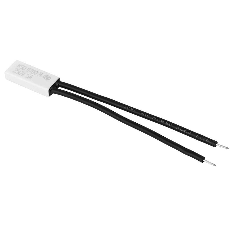 10pcs NO Temperature Control Switch, KSD9700 Normally Open Thermal Protector 250V 5ATemperature Controller 40-100℃(50℃)