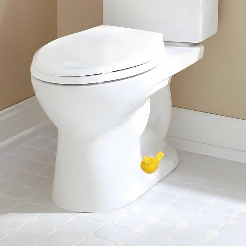 4-Pack Bird Design Toilet Bolt Caps - Decorative Porcelain Covers for Toilet Bowl Screws, Easy Installation (White) White