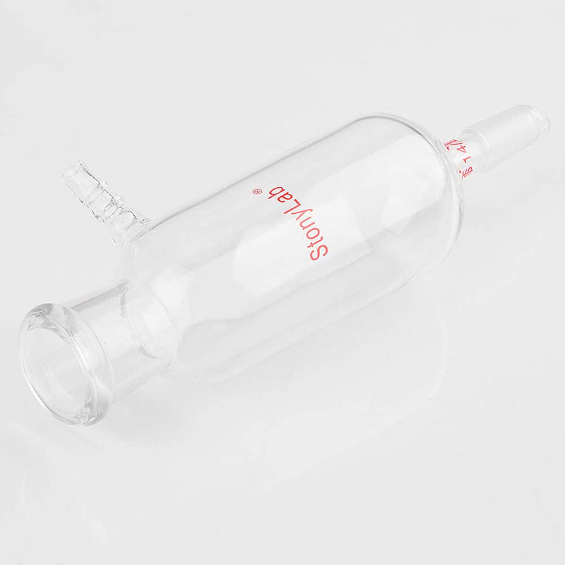 stonylab Vacuum Filtration Adapter, Borosilicate Glass Adapter with 14/20 Standard Taper Inner Lower Joint, Pluro Stopper Size #5, 250 ml 14/20 Joint