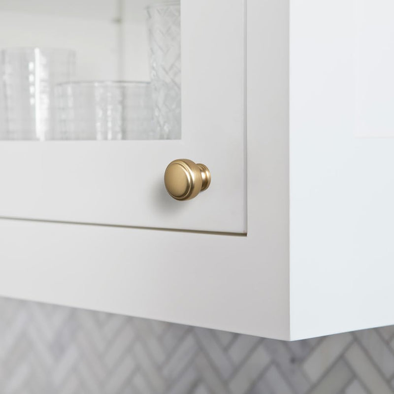 Goo-Ki 6 Pack Champagne Bronze Round Cabinet Knobs – Contemporary Furniture Handles Modern Hardware for Kitchen Drawers