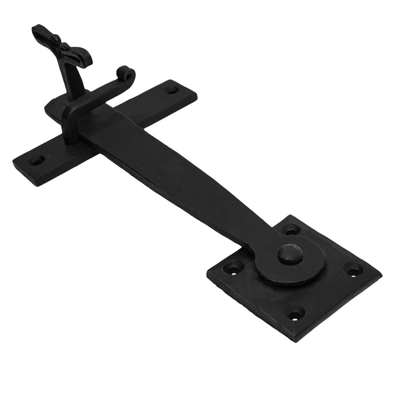 Hand Forged Iron Gate Latch, Drop Latch Oil Black- Flip Latch