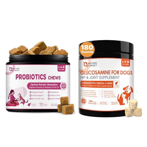 Probiotics for Dogs Soft Chews & Glucosamine for Dogs 180 Counts