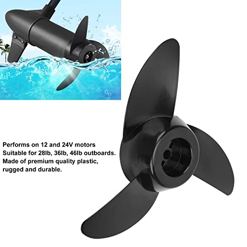 Boat Engine Propeller, 3-Blade Marine Propeller Kit Electric Outboard Propeller for 28lb 36lb 46lb 12V 24V Trolling Motors Accessories