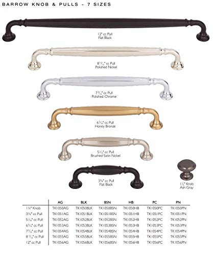 Top_Knobs Barrow Pull Color Honey Bronze 6 5/16" Length Grace Coll Traditional Transitional Bar Handle Kitchen Drawer Cabinet Door Dresser Bathroom Metal Handle Interior Home