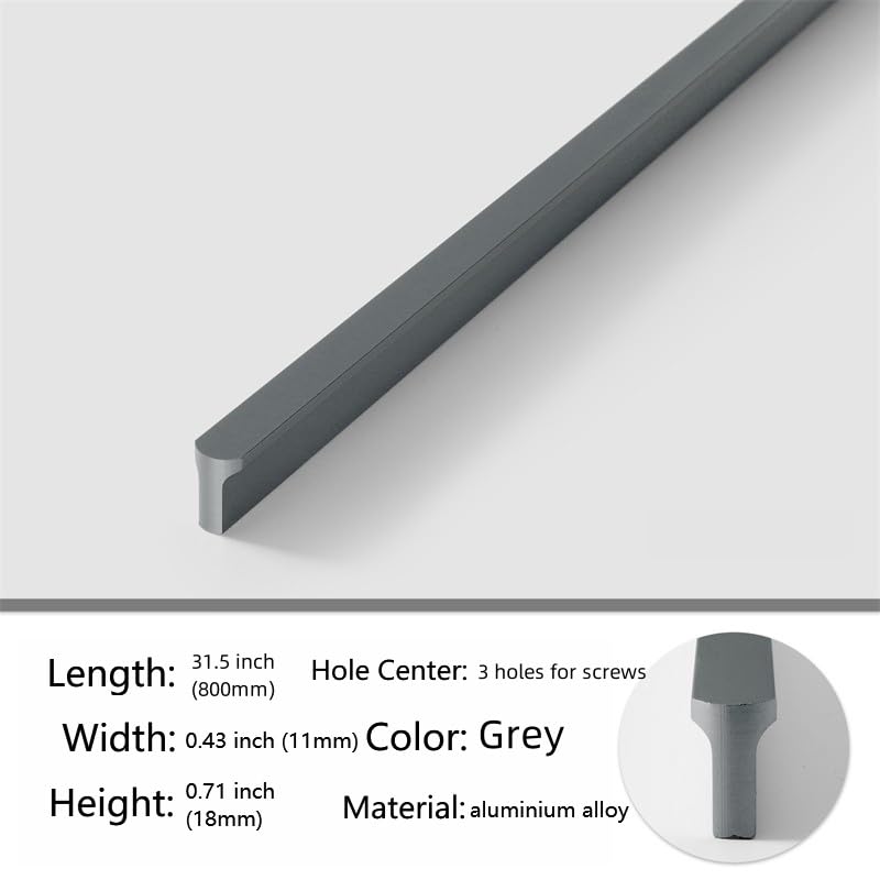 5 Pack Grey Cabinet Pulls - Kitchen Hardware Handles for Dresser Drawers -T Shape Cabinet Hardware (31.5 inch,Grey) 31.5 inch Gray