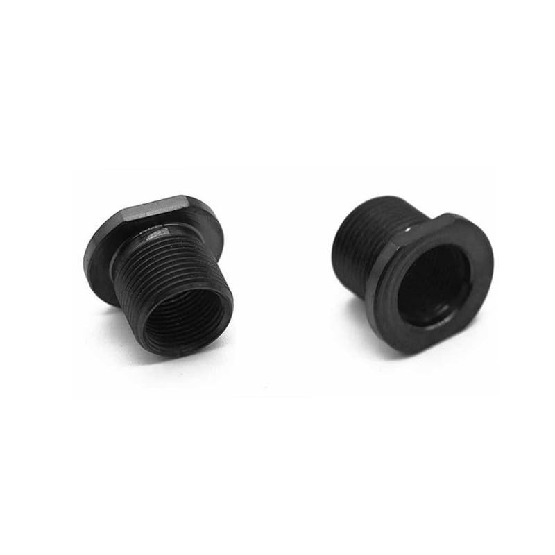 2 Pack Aluminum Thread Protector, 1/2 x 28 Convert to 5/8x24 with O-Ring,Black Black