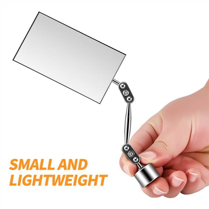 HARDK Inspection Mirror with Magnetic Base - 3.5 Inch x 2 Inch - Swivel Angle Ball Joint Antenna Inspection Mirror for Equipment Inspection Tools, Mechanical Welding, Coffee Machine Maintenance BIG BASE WIITH 3.5 x 2 INCH