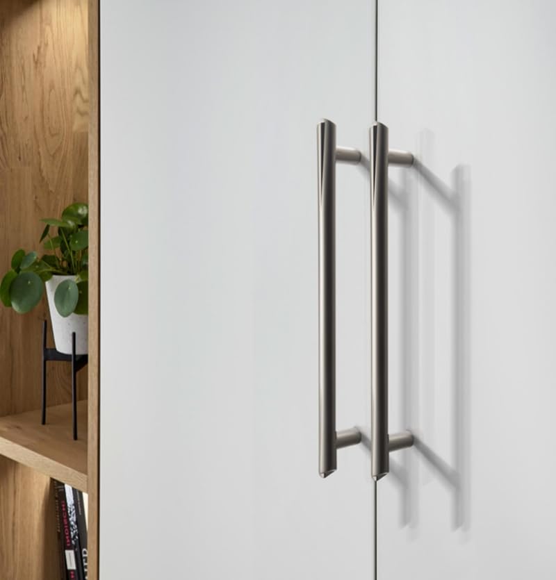 10 Pack Silver Matte Texture Cabinet Pulls - Streamline Drawer Handles Hardware Zinc Alloy Bar, Metal Cabinet Pull, Handle for Bathroom Desk, Kitchen Cupboard (7.8" Overall Length) 7.8"(198mm)Overall Length