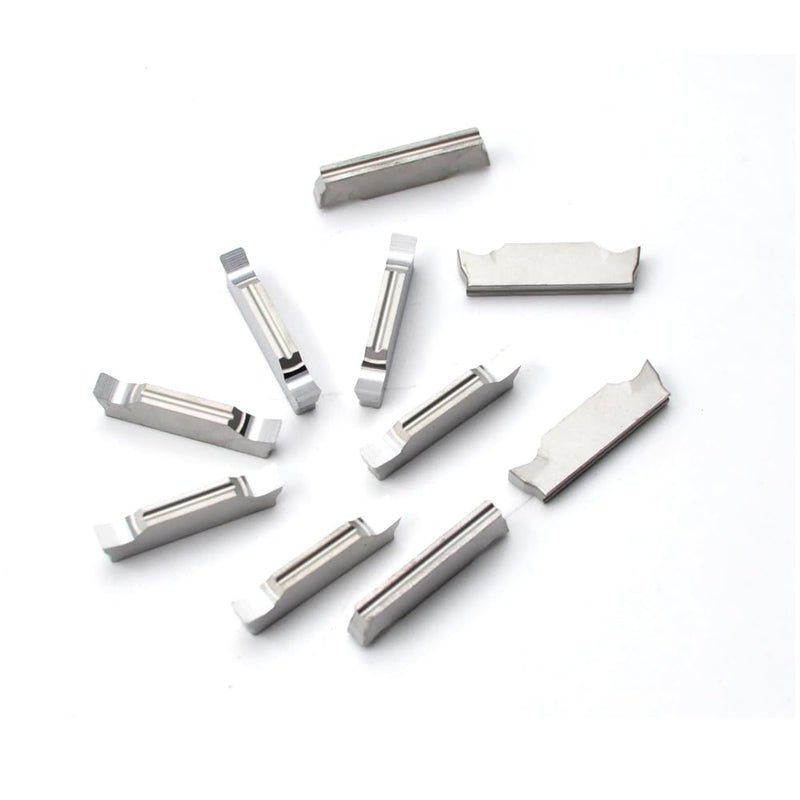MGGN300 3mm Width Double End Carbide Inserts for Grooving and Parting Off Non-Ferrous Metals, 10Pcs MGGN300-LH