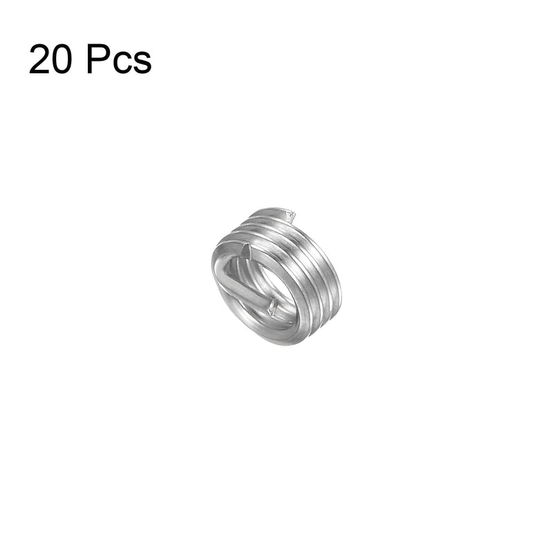 HARFINGTON 20pcs Wire Thread Inserts M4 x 0.7 1D 304 Stainless Steel Helical Coiled Wire Threaded Sleeve