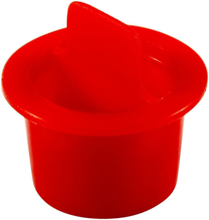 Caplugs CPT-4X CPT Series – Plastic Center Pull-Tab Tapered Plug, 100 Pack, Red LD-PE, Flange OD 0.76" x Plug ID 0.524" Hole Protection, Leak Prevention, Masking, Painting, Powder Coating (ZCPT4XQ1)