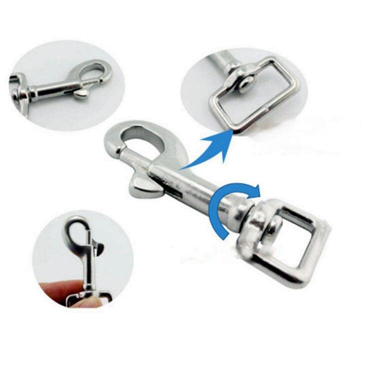 Single Ended Scuba Bolt Snap,Stainless Steel 316 Heavy Duty Single Ended Locking Swivel Snap Hook (Size:67MM, 2) Size:67MM