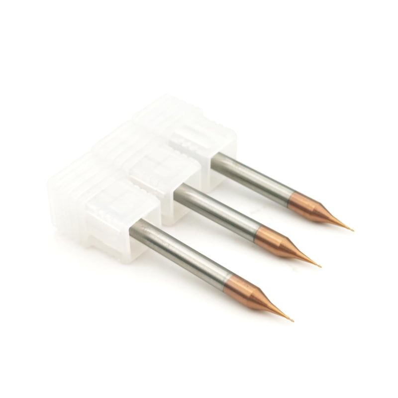 5pcs/Package HRC60 2Flutes Micro Carbide Flat End Mill Square end Mill CNC Cutting Tools for Metal Shank Diameter 4mm (5pcs, Cutting Diameter 0.4mm) 5