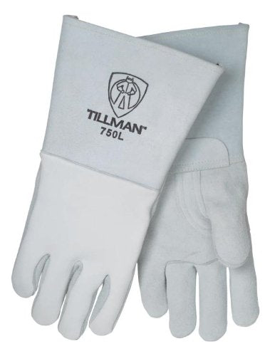 John Tillman Small 14"" Pearl Gray Premium Elkskin CottonFoam Lined Stick Welders Gloves with Welted Fingers and Kevlar Thread Locking Stitch" (TIL750S)
