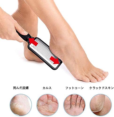 FOLAI Foot File Exfoliating Remover Stainless Steel Hanging Exfoliating Exfoliating Sharpener Professional Foot File Safe and Efficient Micro Cutter for Travel Dry Feet (Black) - NewNest Australia