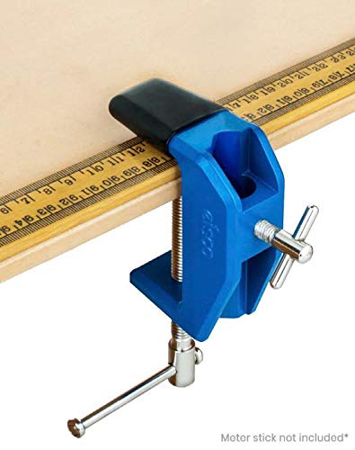 EISCO Heavy Duty Multi-Purpose Table Clamp - Vinyl Coated Grip and Swivel Pad - Built-In Rod & Pulley Holder - Fits Surfaces up to 2.55" Thick - Die-Cast Metal