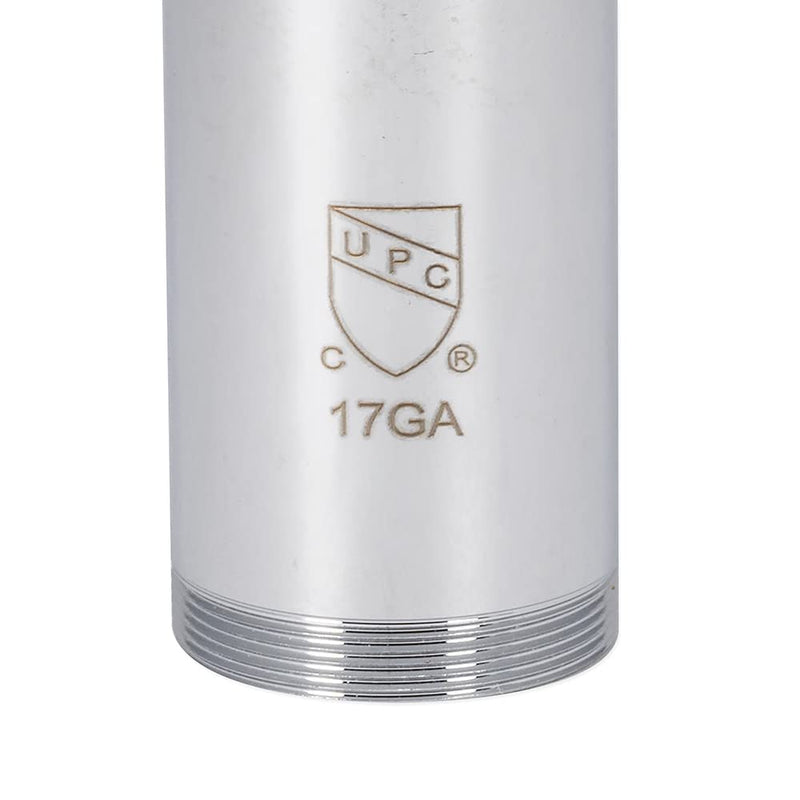 EZ-FLO 1-1/2 Inch x 12 Inch Heavy-Duty Threaded Tube, 17 Gauge, Chrome, 35113 1-1/2 in. x 12 in., 17 Gauge