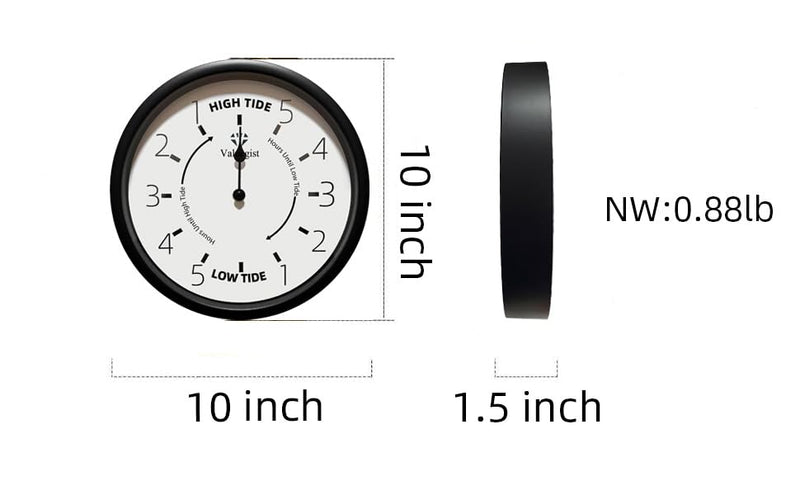 Tide Clock 10 inch Nautical Wall Hanging Boat Using Tide Clock High Tide Low Tide, Nautical Wall Clock for Weather Station, Wall Decor, Boat Accessories
