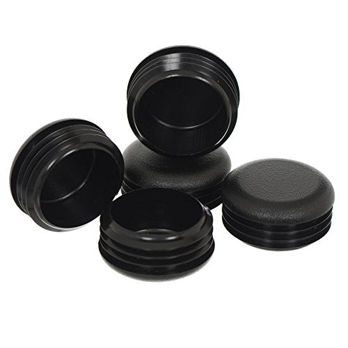 SBD (4 Pack) - 2" Round Black Plastic Tubing Plug, 2 Inch End Cap - Steel Furniture Pipe Tube Cover Insert | Fencing Post - End Caps for Fitness Equipment (14-20 Ga - Grip Range 1.840"-1.930" ID)