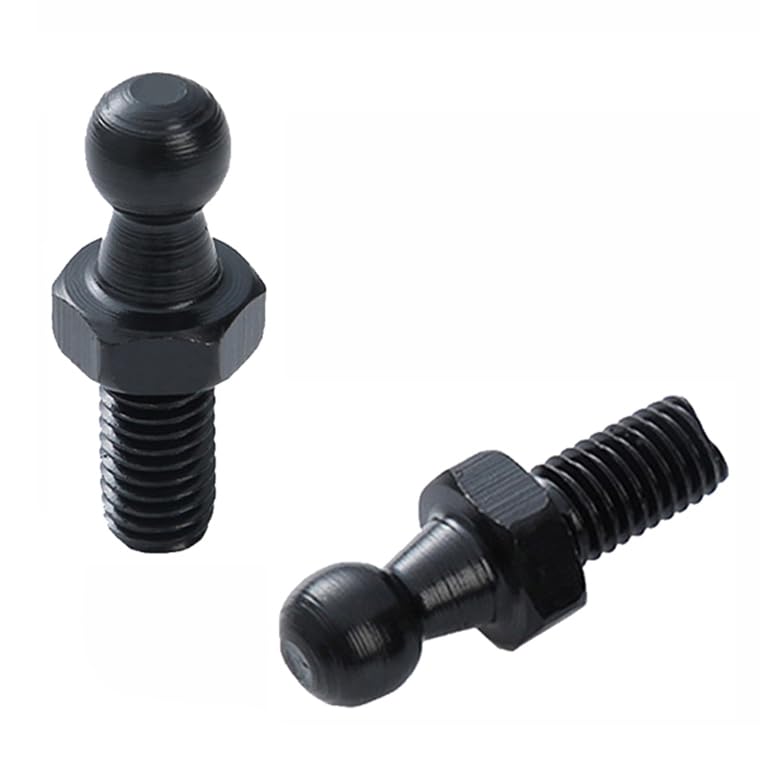 KEMANI Lots 6pcs 10mm Ball Studs, M8 Ball Stud Screws 8mm Female Thread x 1/2" Long Shank for Gas Spring Lift Support Struts End Fitting with Hardware (Black, M8 6pcs) Black