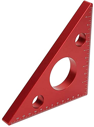 Apple&Orange Aluminium Alloy Woodworking Triangle Ruler Inch Metric Measuring Tools 45 Degree Carpentry Squares Precision Woodworking Tools (Large) Large