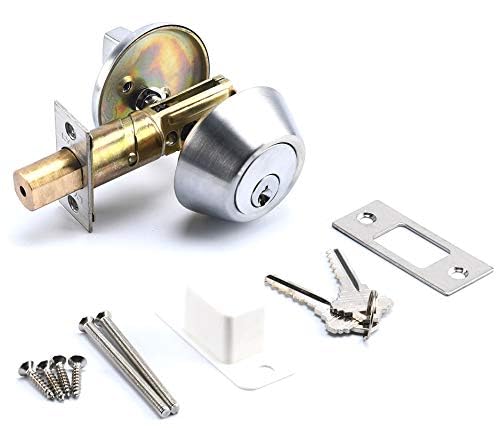 LYNN HARDWARE Heavy Duty Designer Commercial Deadbolt (Single Cylinder Lock, Satin Chrome, 26D) Non-Handed, Grade 2 Industrial - UL 3 Hour Fire Rated & ADA Compliant | Wood or Metal Doors Single Cylinder SATIN CHROME (US26D)