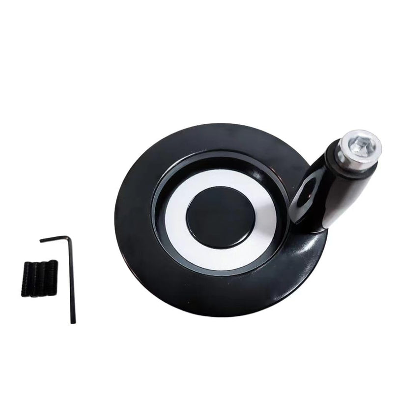 4 "metal handwheel is suitable for turning the 1/2" shaft of the CNC with a bench saw drill machine lathe. The round handwheel crank is equipped with a set screw and removal handle 1pack,black