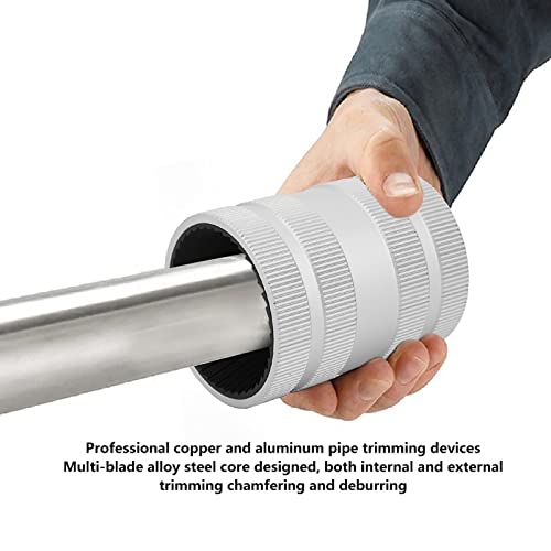 Tube Reamer and Deburring Tool for Stainless Steel Pipes, 5/16" (8mm) to 2-1/8" (54mm) Diameter Range, Professional Burr Removal and Chamfering Tool