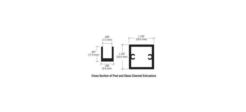 CRL Satin Anodized Standard 24" End Partition Post by CR Laurence