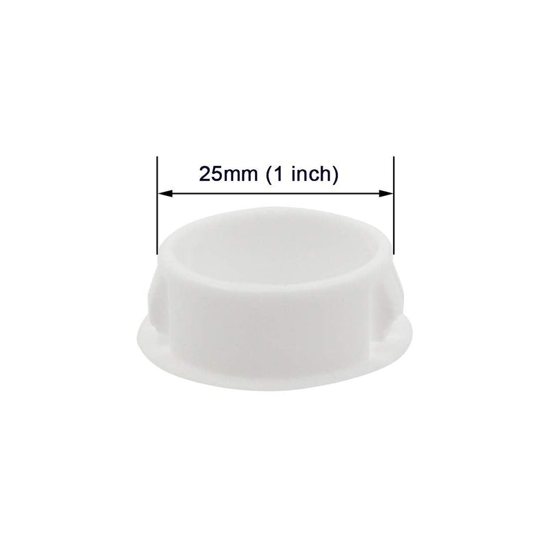 Zorfeter 30 Pcs White Hole Plugs 25mm (1 inch) Flush Type Panel Plastic Plugs, Furniture Fencing Post Pipe Insert End Caps 25mm (1 inch)