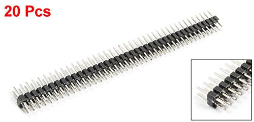 uxcell A13081500ux0125 2.54 mm Pitch 80 Pins Double Row Male Pin Header 20 Pcs (Pack of 20)
