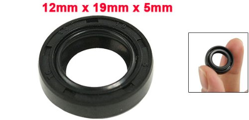 uxcell Metric Rotary Shaft Oil Seal 12x19x5mm TC Double Lips Rubber, Black