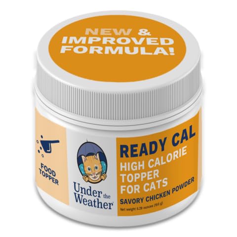 Under the Weather Ready Cal Powder for Cats | High-Calorie Weight Gainer & Appetite Stimulant | Cat Energy Booster Veterinarian-Approved Pet Supplement with Vitamins & Minerals | Chicken Flavor For Cats - Ready Cal Powder
