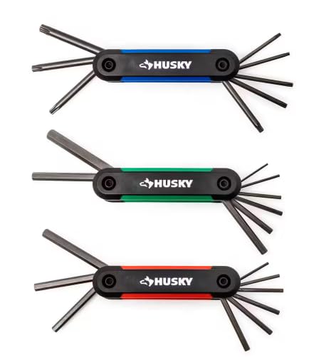 Husky SAE/Metric Folding Hex Key Set With Bonus Torx Set (3-Piece)