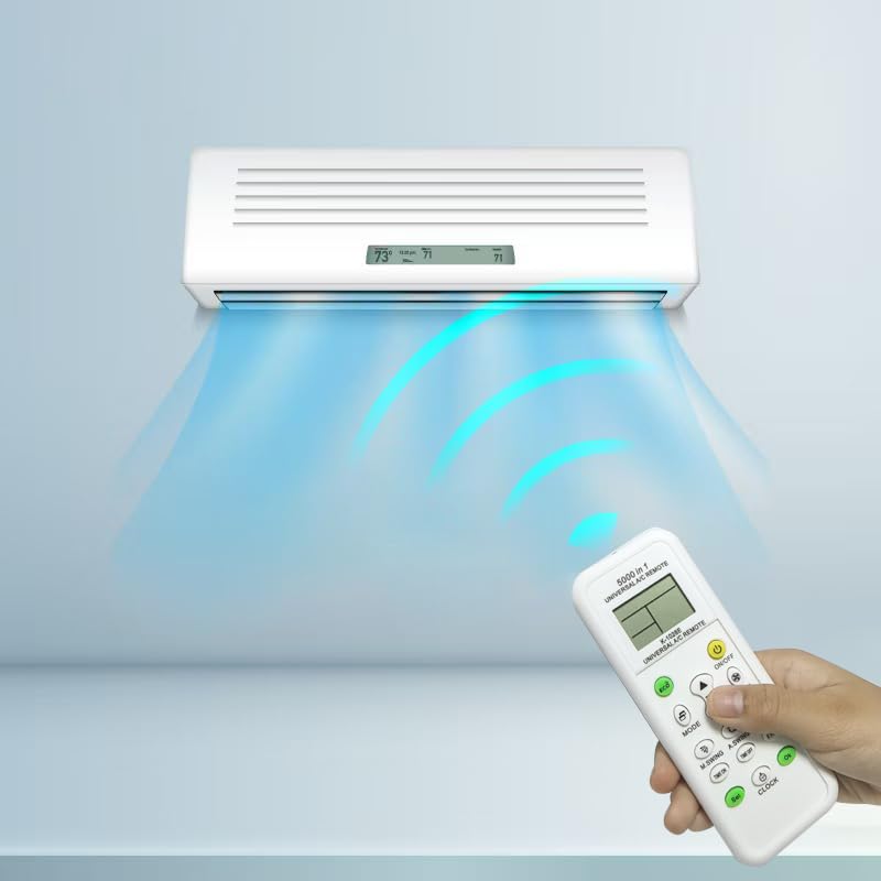 Universal AC Remote Control, 5000-in-1 Multi-Brand Compatible, K-1028E Model, LCD Display