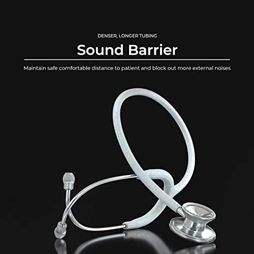 MDF Instruments MD One Epoch Lightweight Titanium Stethoscope, Adult, Bright Blue Tube, Silver Chestpiece-Headset, MDF777T14