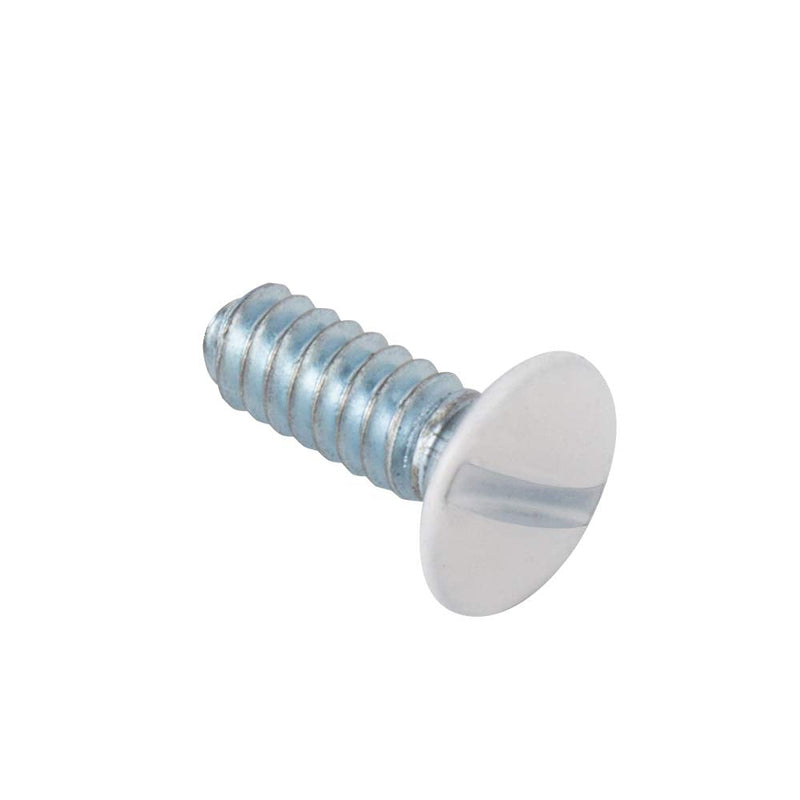 Henne Bery 3/8" Long 6-32 Thread, Oval Head Milled Slot Replacement Wall Plate Screws, 30 Pack, White 3/8",30 Pack