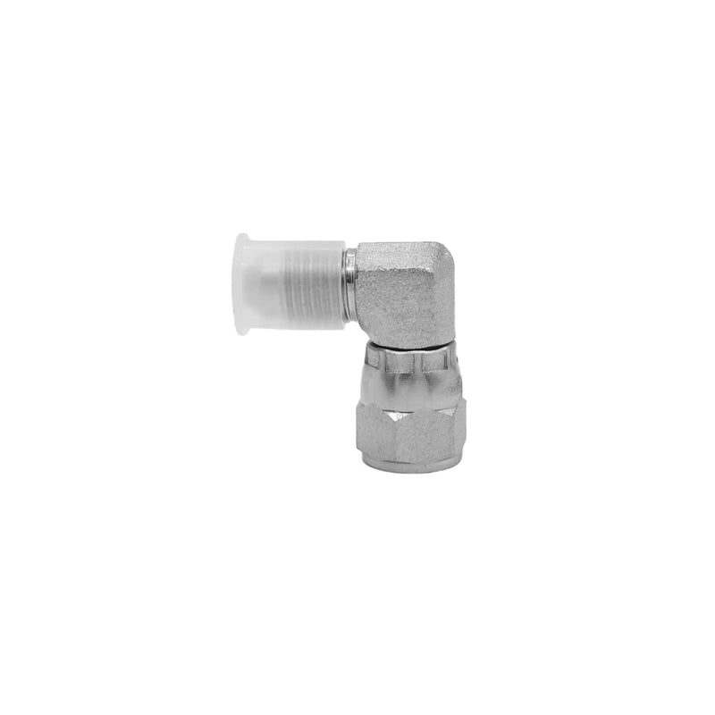 (2-PACK) 6500-04-04 Hydraulic Hose Adapter Fitting 1/4" Male JIC 37° Flare (7/16-20 UNF) × 1/4" Female JIC 37° Swivel Nut (7/16-20 UNF) 90° Elbow SAE Pipe Joints Connector Carbon Steel