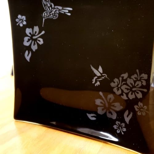 Over'N'Over Reusable Glass Etching Stencils – Durable Self-Stick Designs for Glass, Mirrors, and Ceramics with Armour Etch Cream – 5” x 8” Stencil Sheet - Hummingbirds