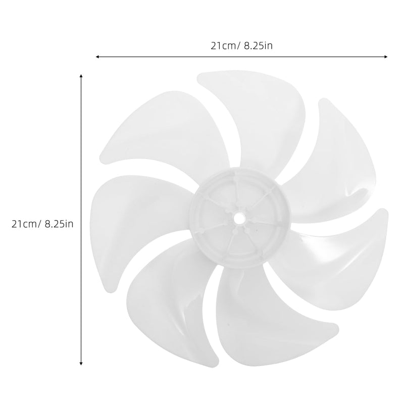 Replacement Air Circulation Fan Blades: 8.3inch 6 Leaves Replacement for Table/Pedestal/Ceiling Fans Broken Replacing - 8mm Hole White